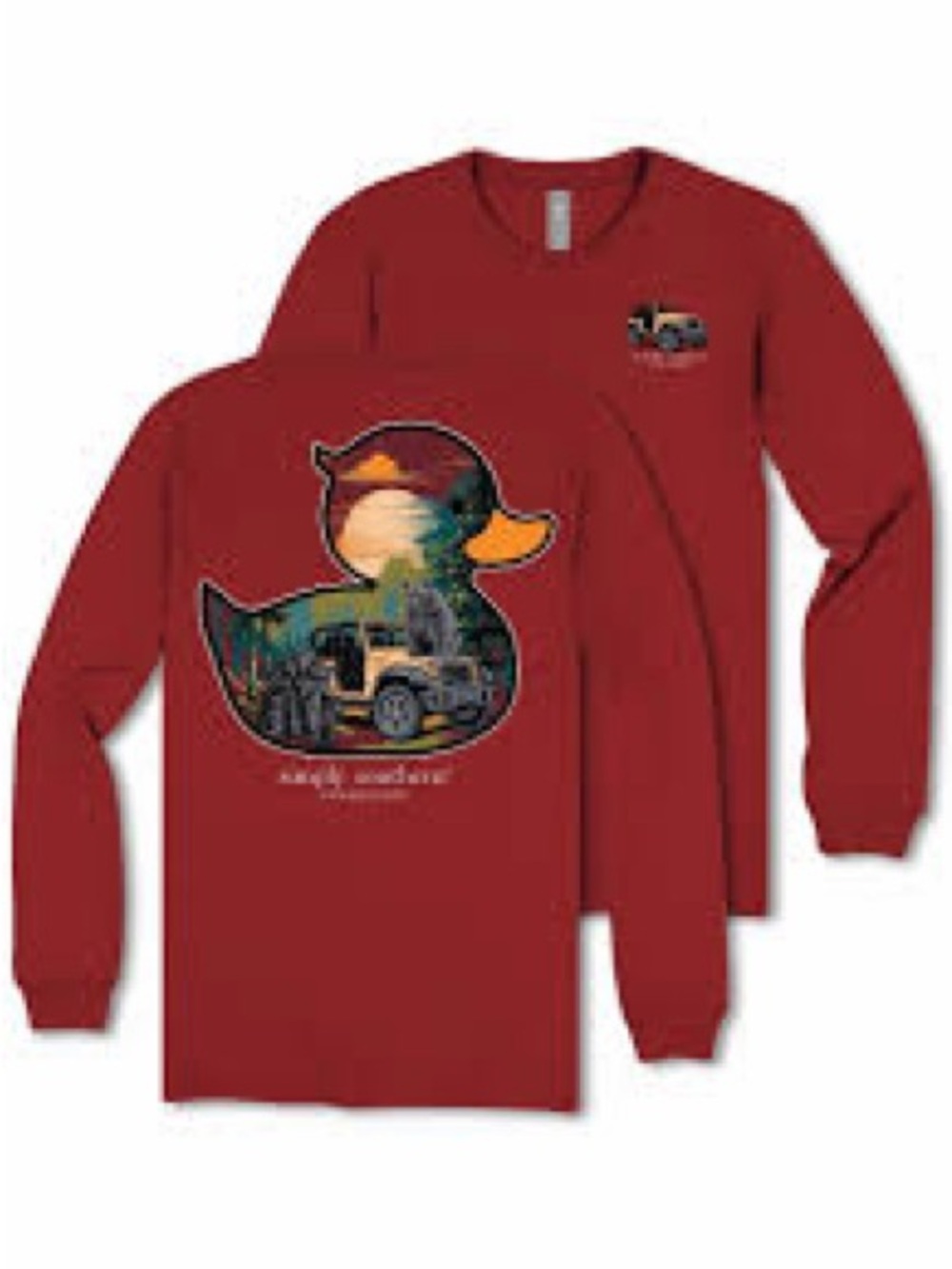 Simply Southern Red Long-Sleeve Tee with Duck & Outdoor Graphic